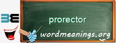 WordMeaning blackboard for prorector